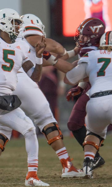 N'Kosi Perry helps Miami snap losing streak with 38-14 win over Virginia Tech